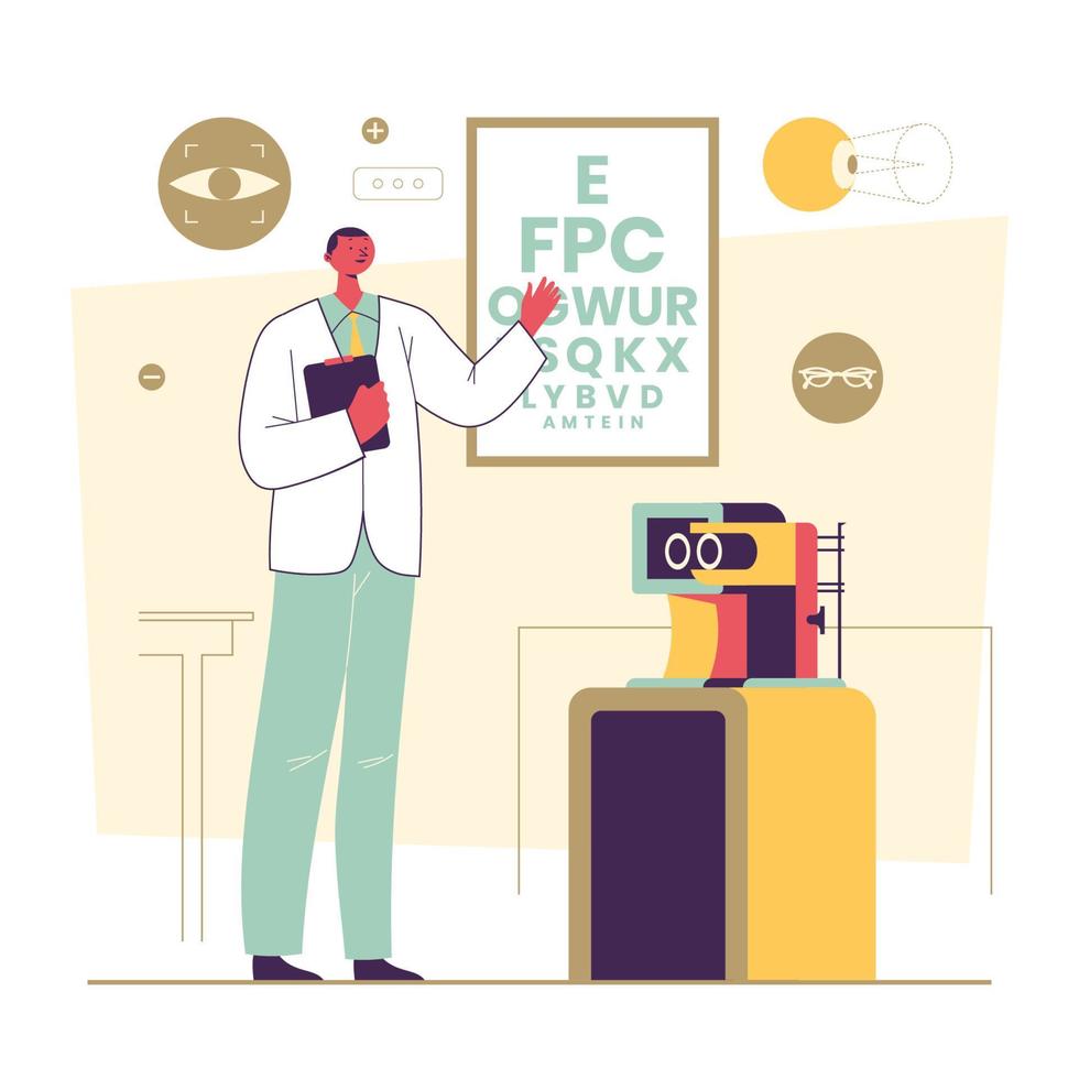 Man Eye Doctor Concept vector