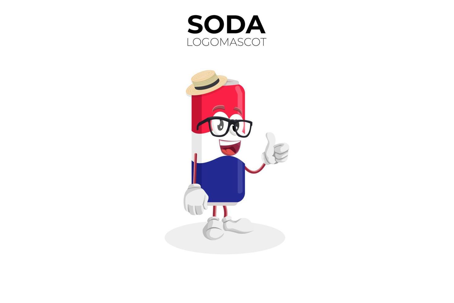 Cartoon soda mascot, vector illustration of a cute soda character mascot