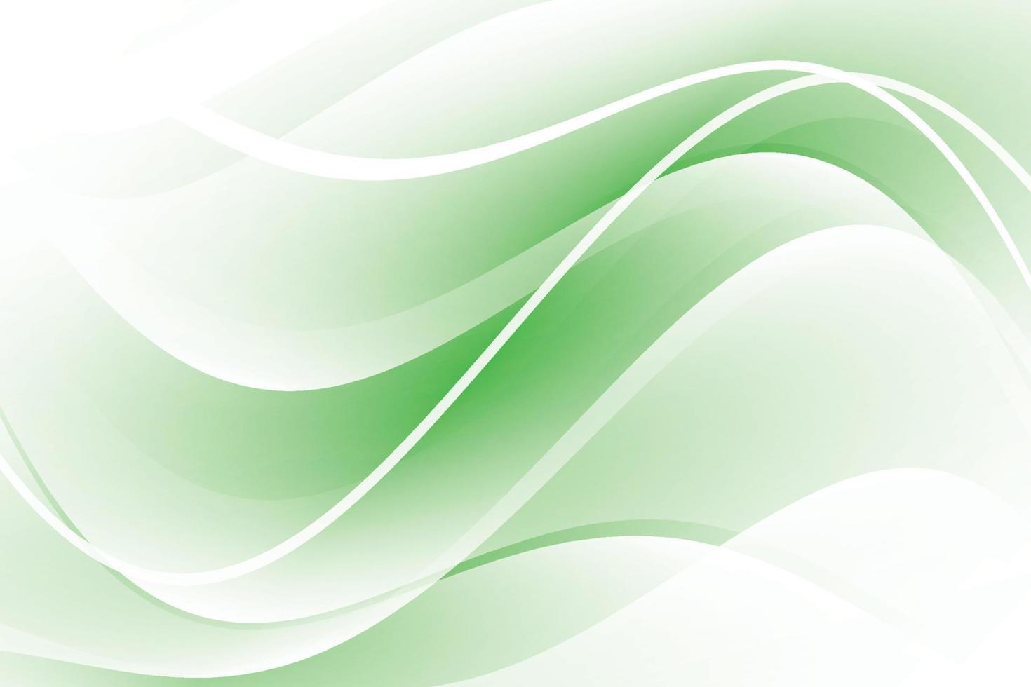 Abstract green and white color background with wavy shape. Vector illustration.