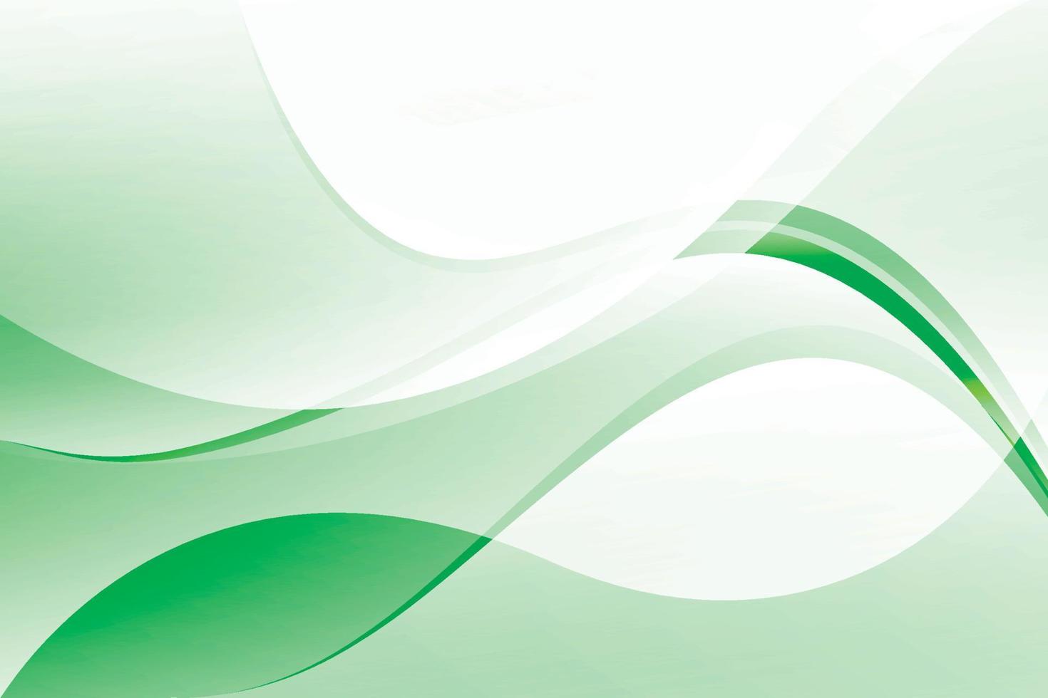 Abstract green and white color background with wavy shape. Vector