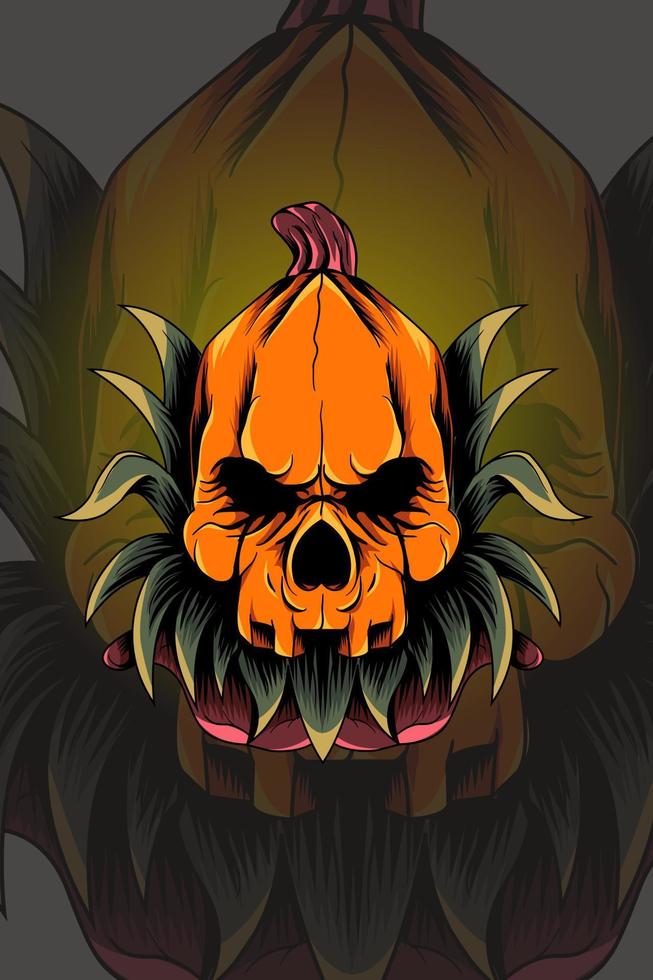 Skull pumpkin vector illustration 4927586 Vector Art at Vecteezy