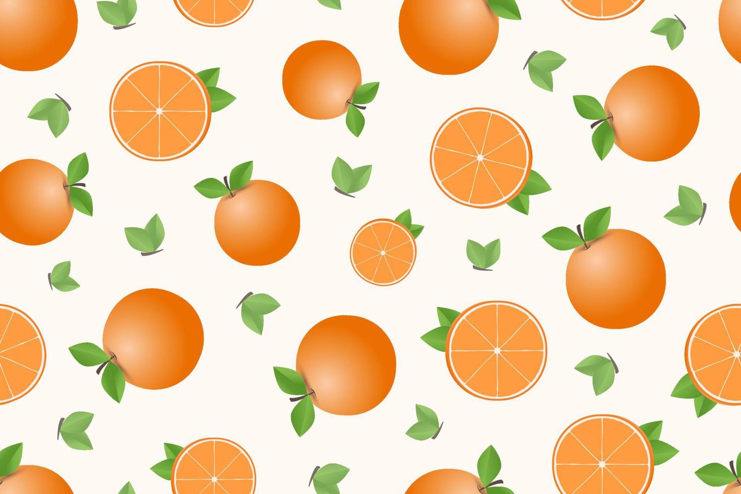 Hand drawn orange fruit seamless pattern design vector