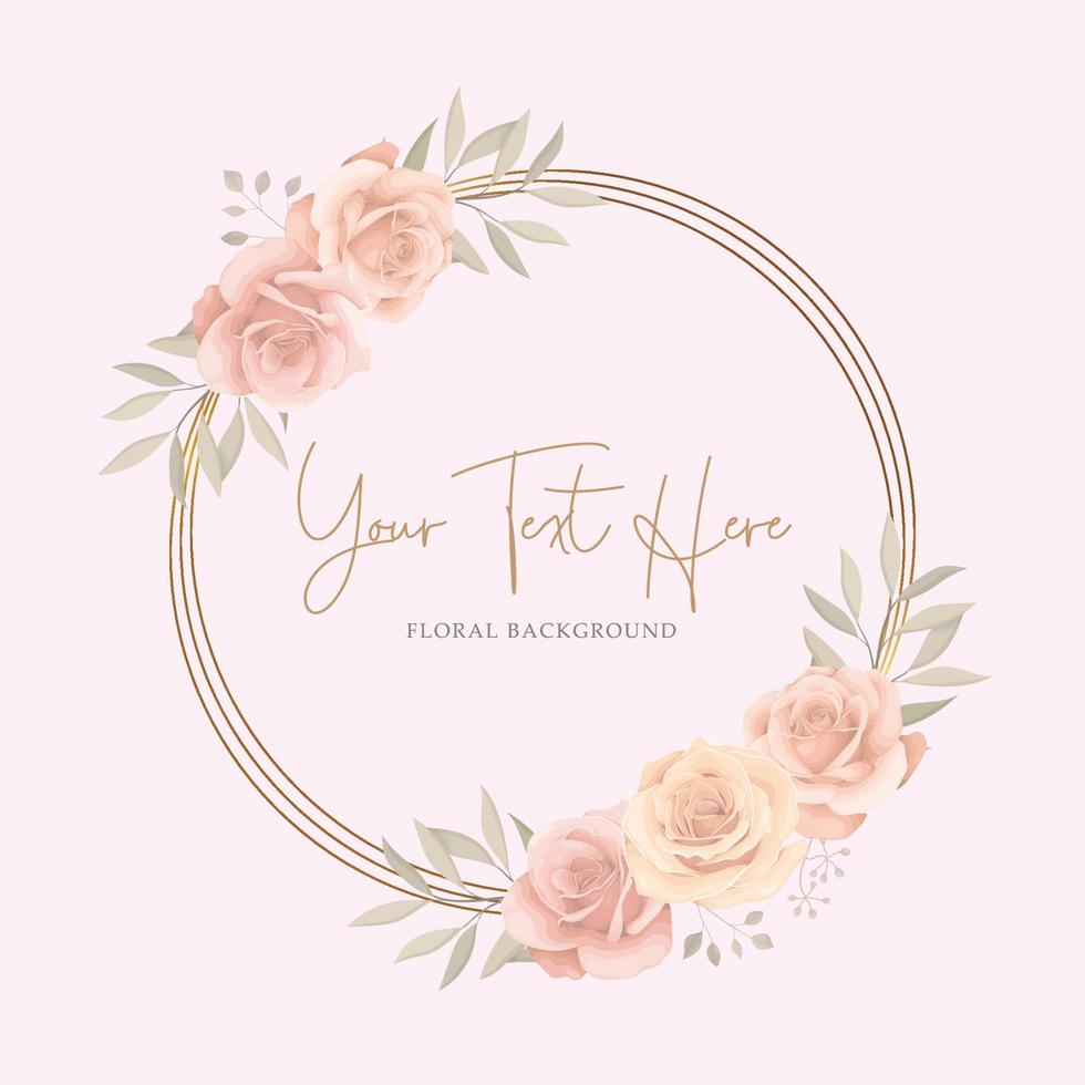 Elegant floral frame with blooming roses design vector