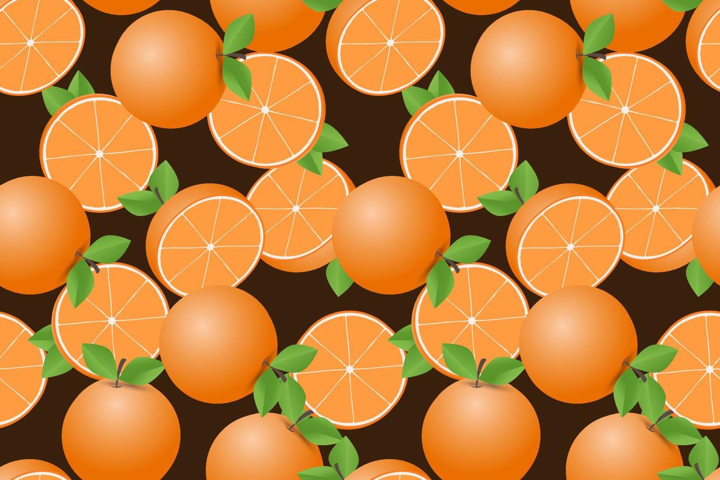 Hand drawn orange fruit seamless pattern design vector