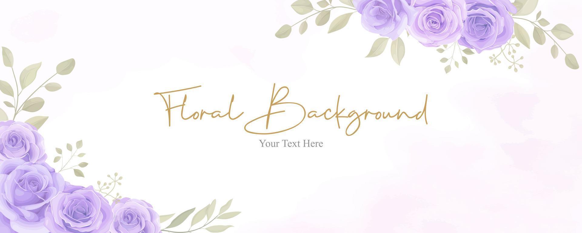 Beautiful floral background with hand drawn roses vector