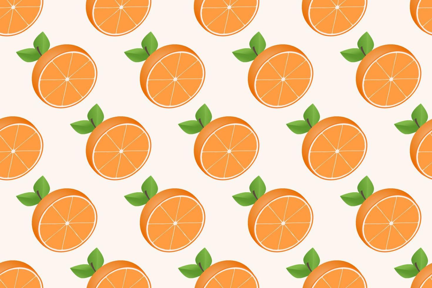 Hand drawn orange fruit seamless pattern design vector