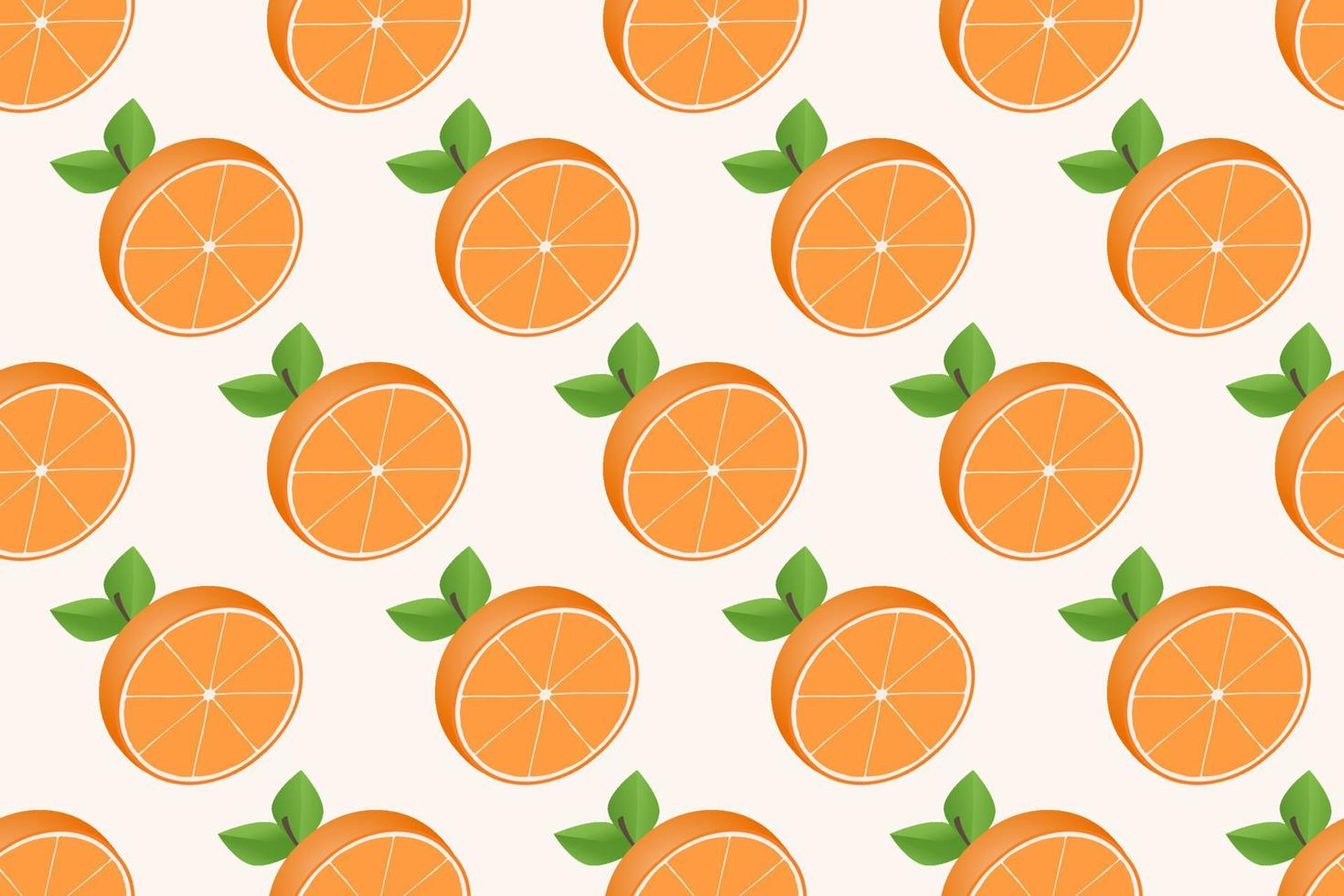 Hand drawn orange fruit seamless pattern design vector