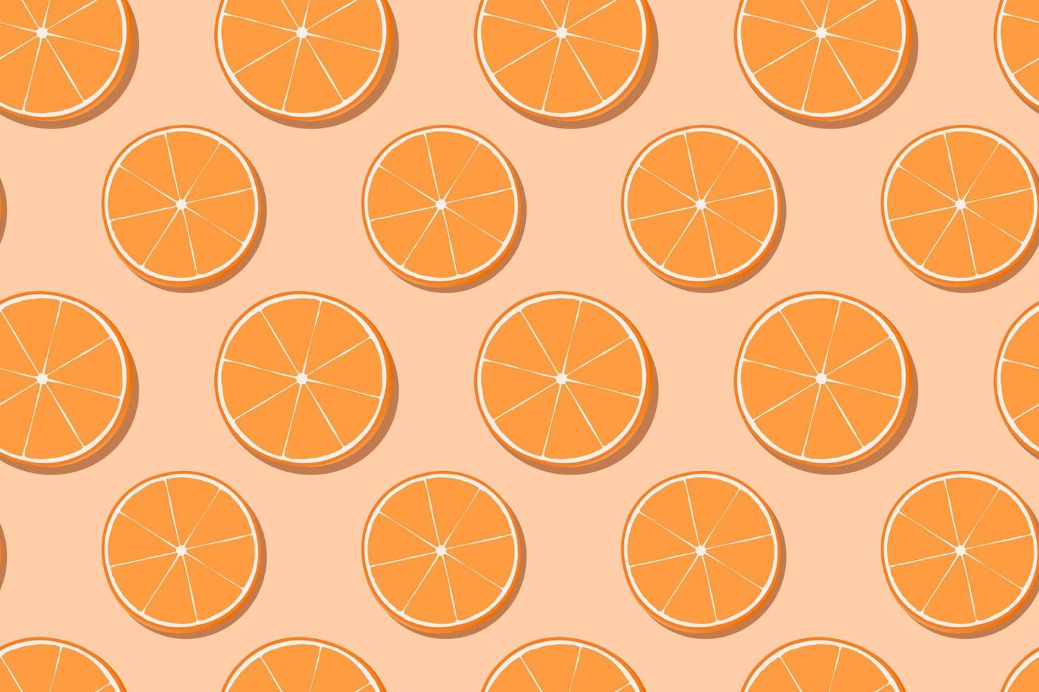 Hand drawn orange fruit seamless pattern design vector