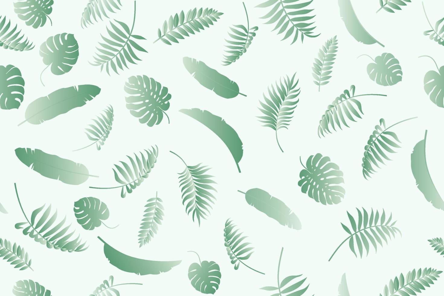 Seamless doodle tropical leaf pattern vector