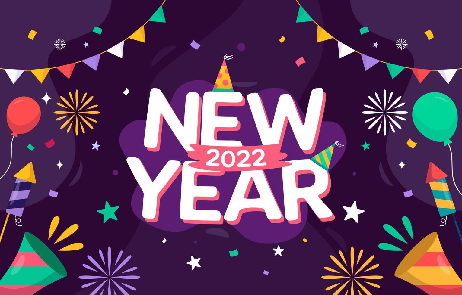 Flat New Year Background Template vector