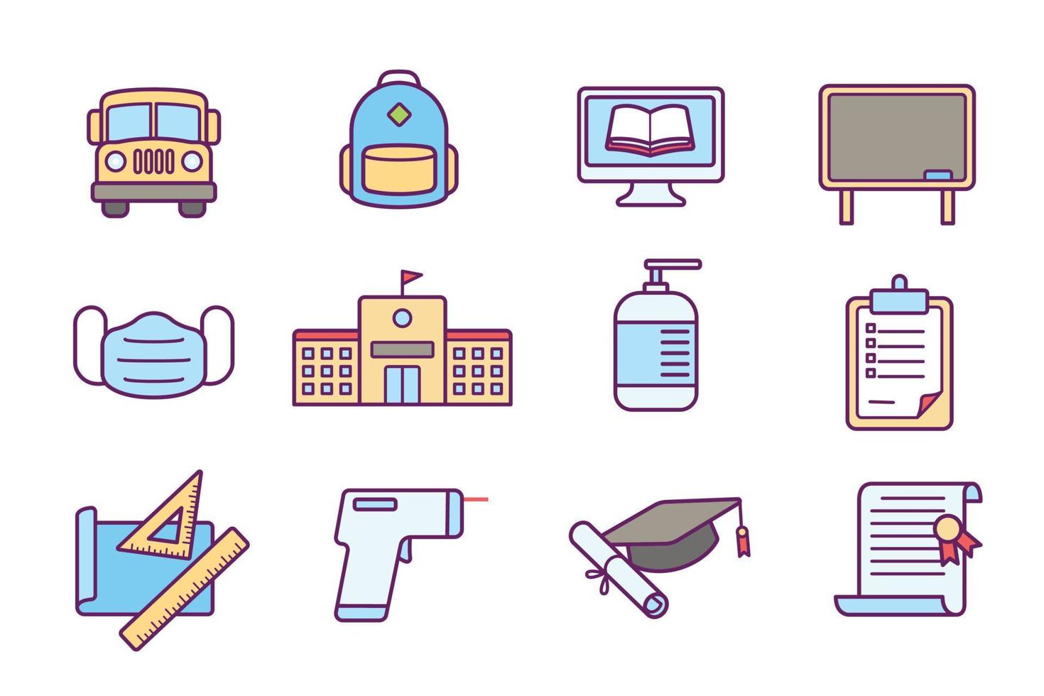 Back To School Icon Set vector