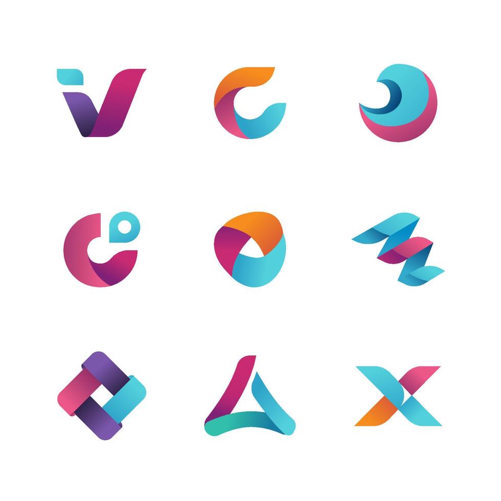 conjunto de plantilla de elemento de logotipo vector