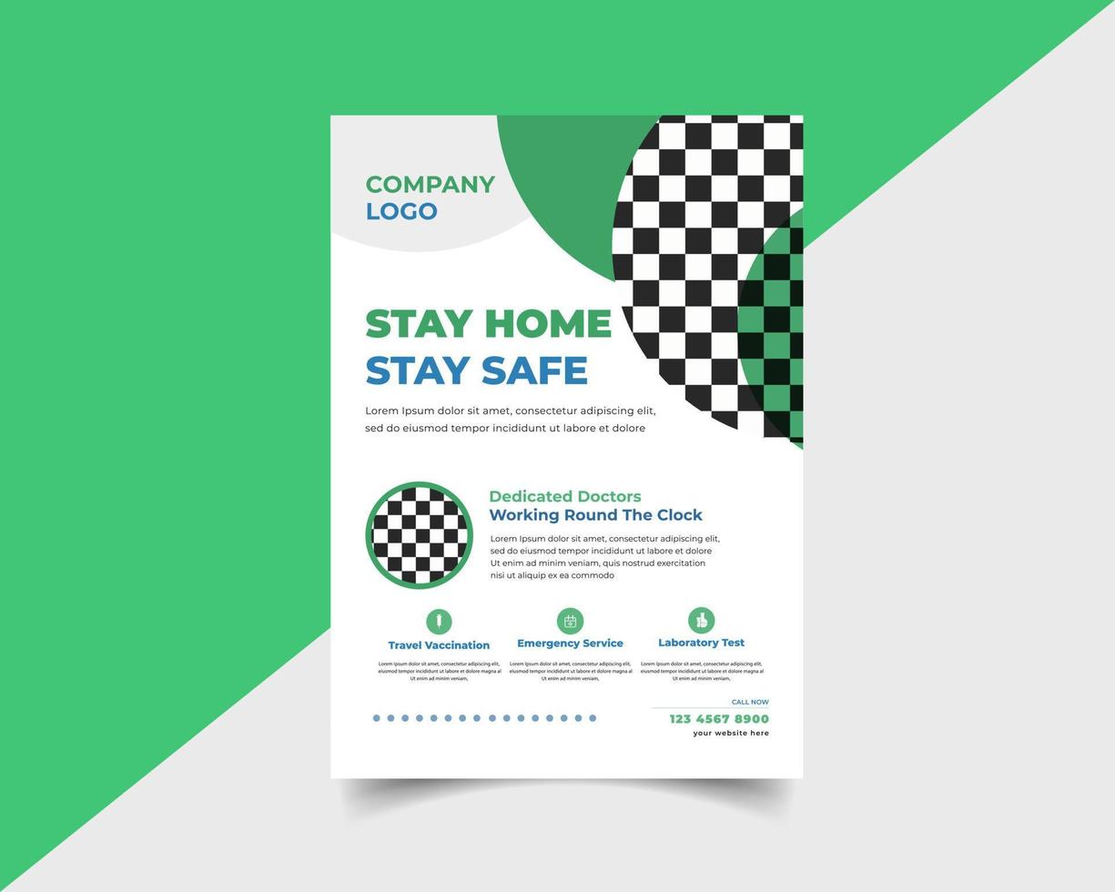 medical a4 flyer design template vector