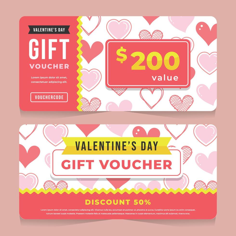 Happy Valentine's Day Gift Voucher Template vector