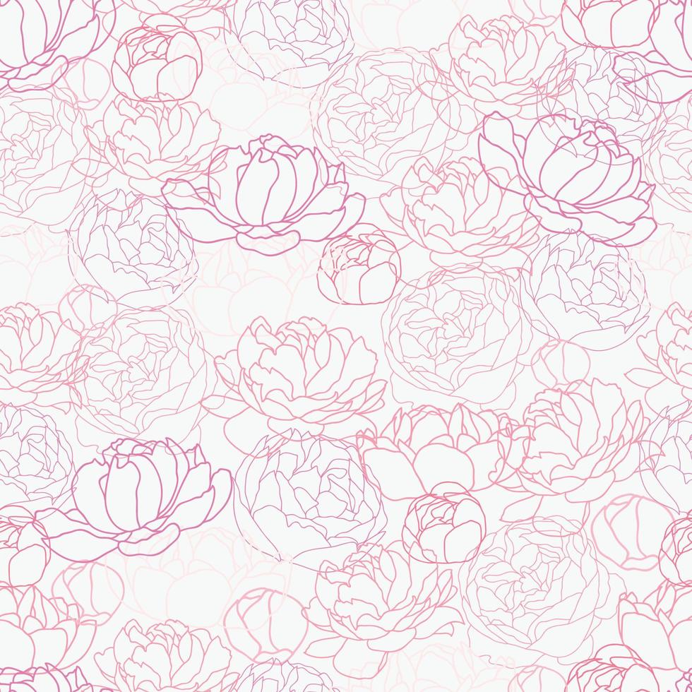 Peonies seamless pattern seamless background 05 vector