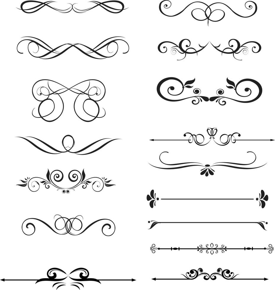 Rods royal calligraphic elements vector