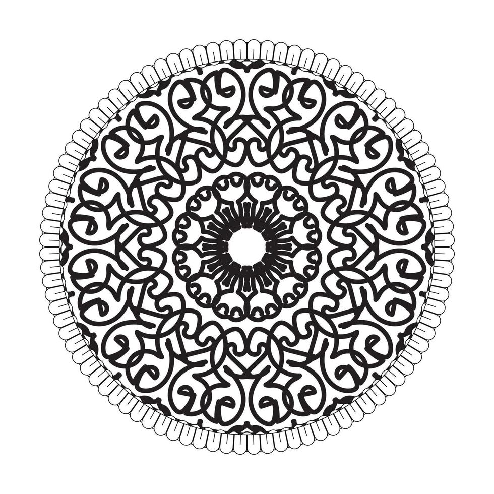 patrón circular en forma de mandala con flor para decoración de tatuaje de mandala de henna vector