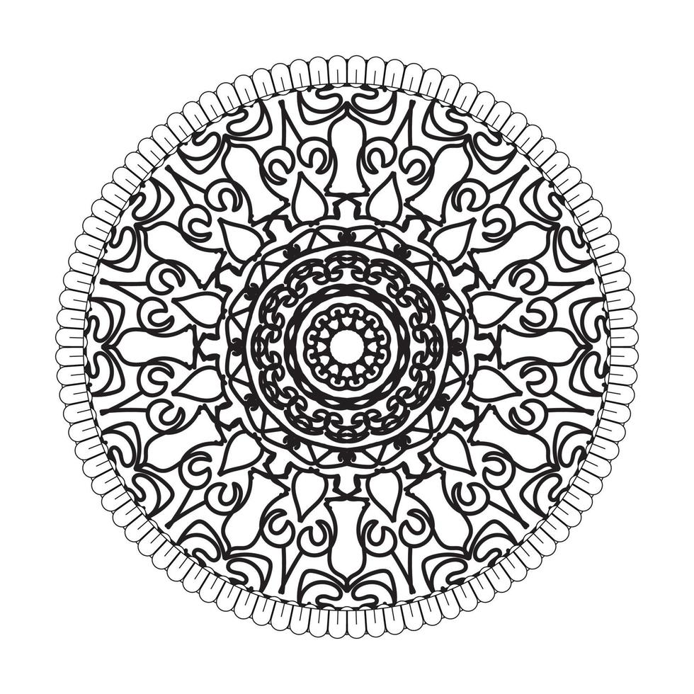 patrón circular en forma de mandala con flor para decoración de tatuaje de mandala de henna vector