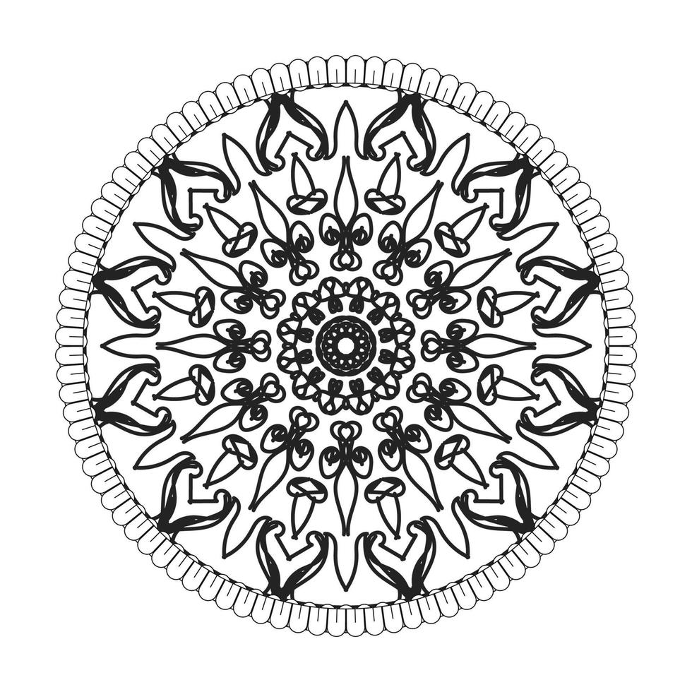 Circular pattern in the form of mandala with flower for henna mandala tattoo decoration vector