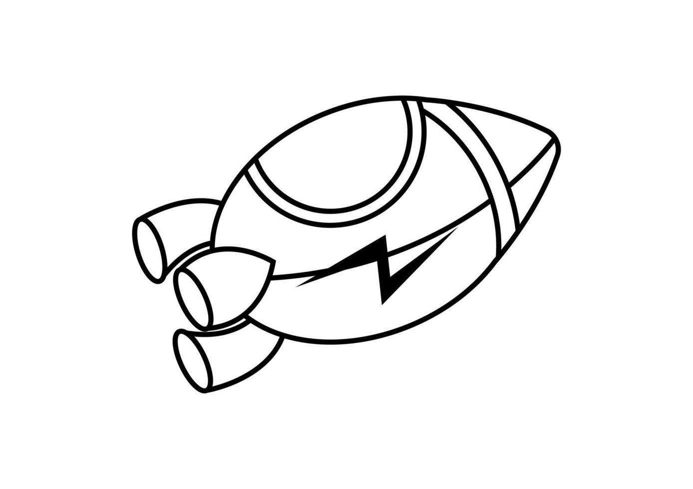 hand drawn illustration of a rocket vector