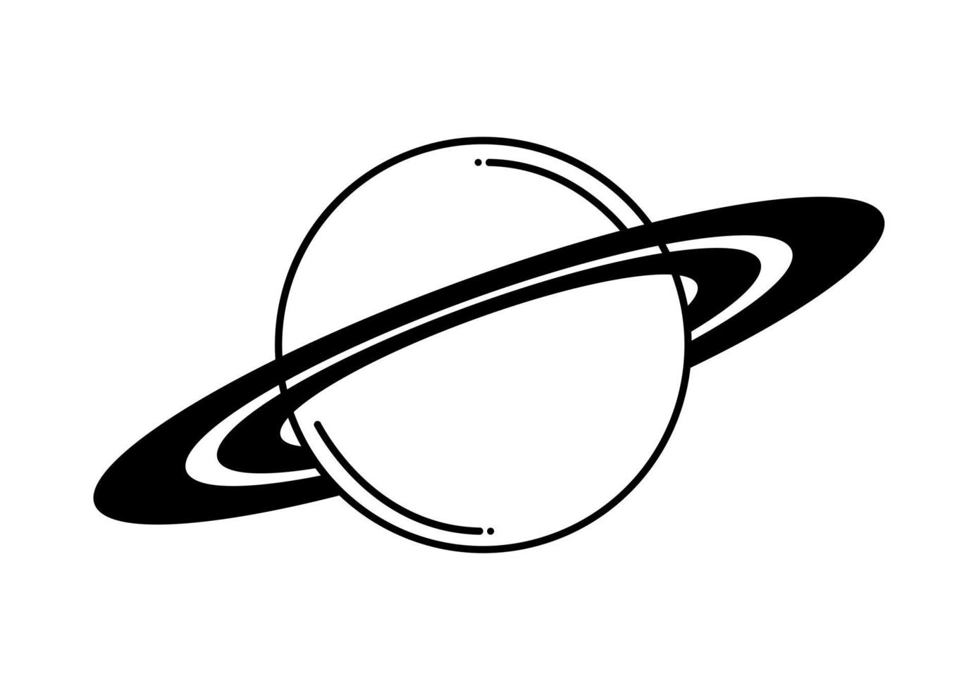 hand drawn illustration of the planet saturn vector