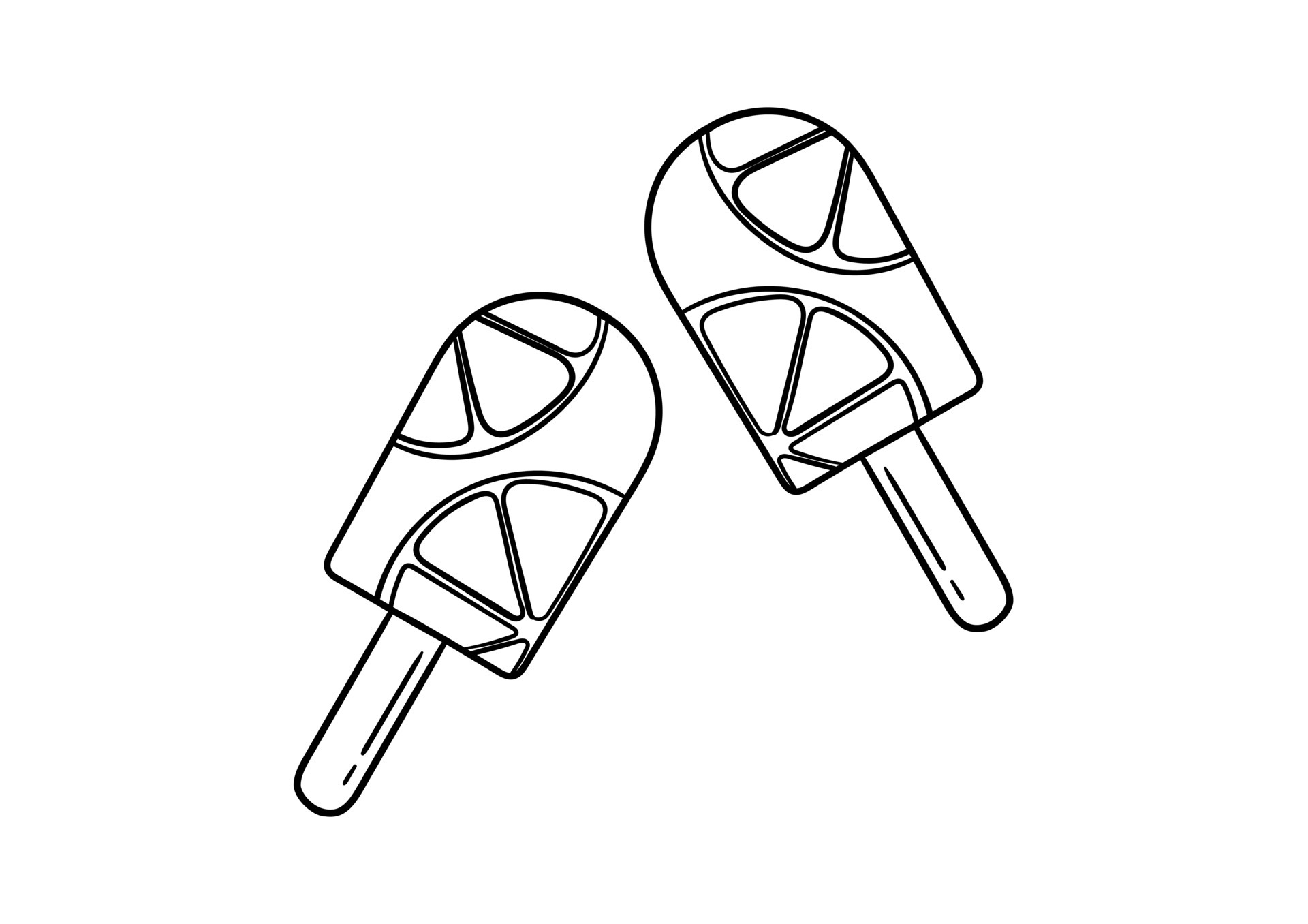 hand drawn orange ice cream 4928740 Vector Art at Vecteezy