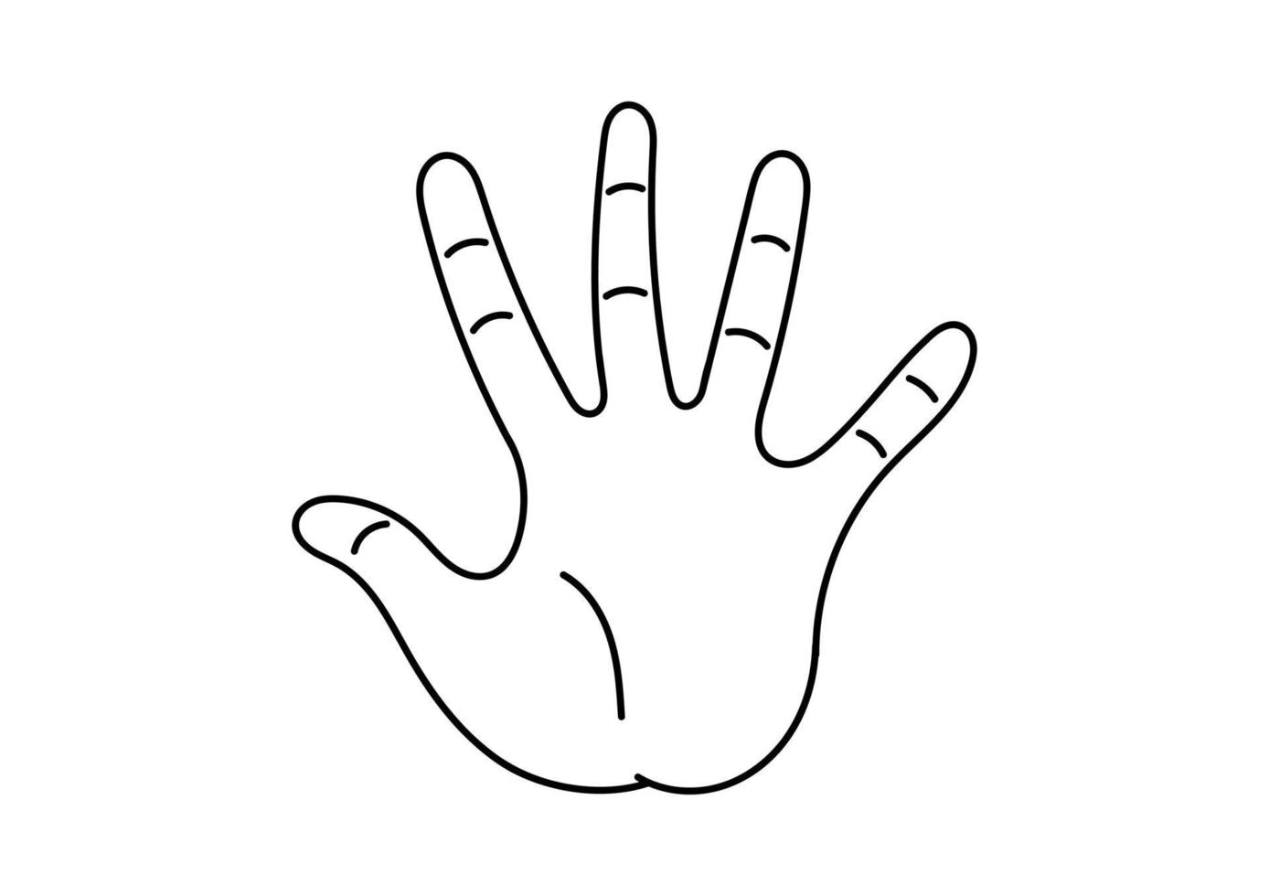 hand drawn illustration of a finger showing the number five vector