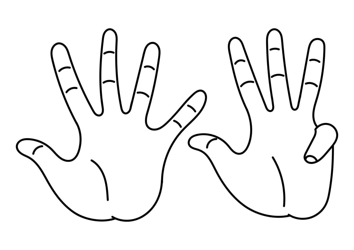 hand drawn illustration of a finger showing the number nine vector