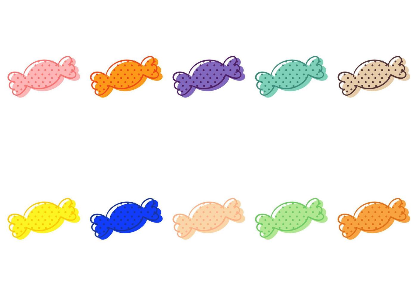 una colección de ilustraciones de dulces de colores 2 vector