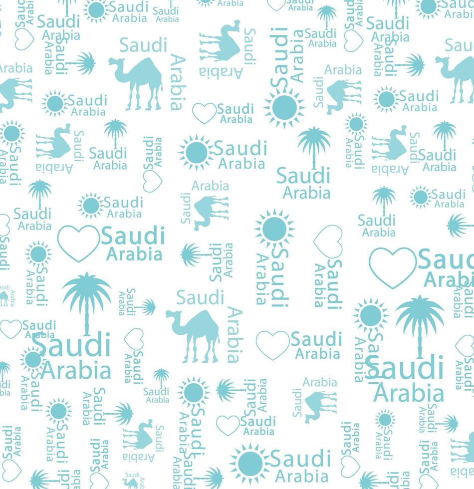I love saudi arabia word in white background. Editable Vector Illustration.