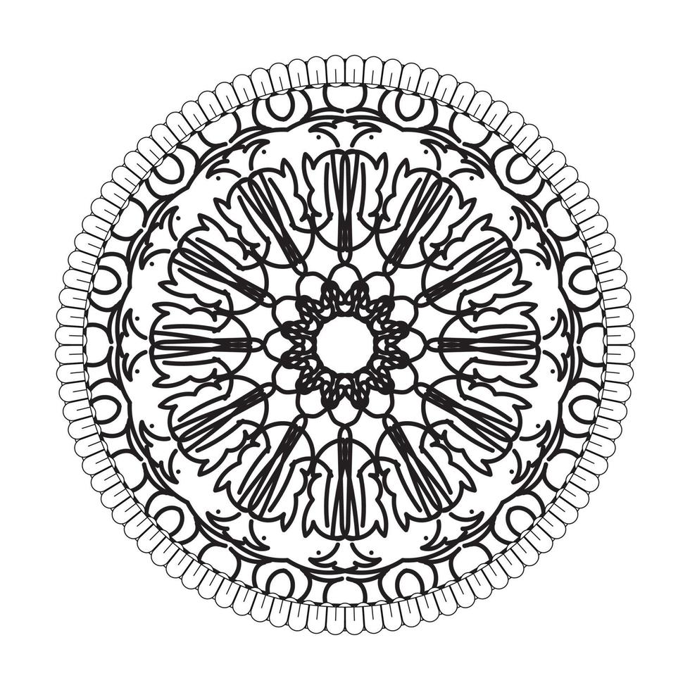 patrón circular en forma de mandala con flor para decoración de tatuaje de mandala de henna vector