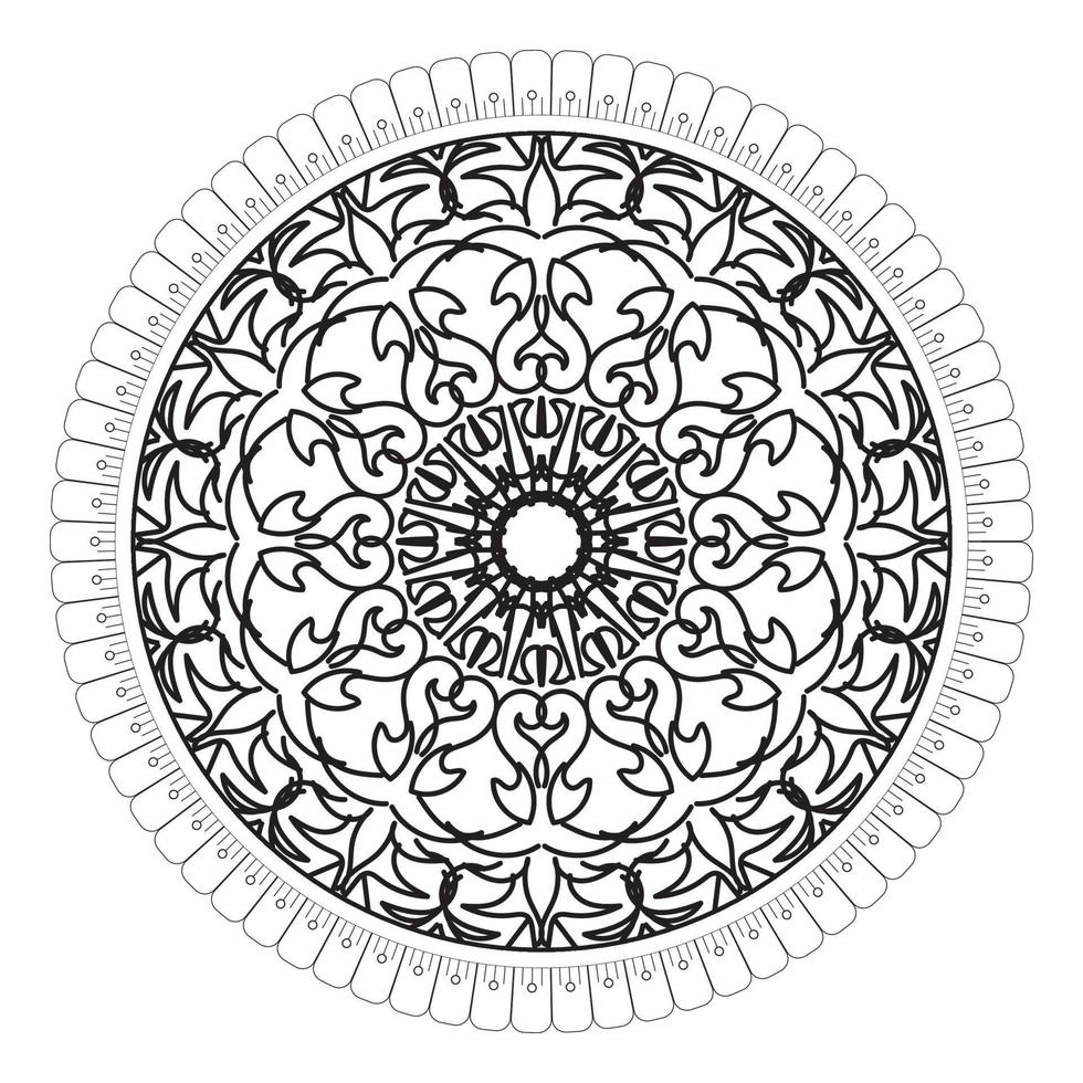 Circular pattern in the form of mandala with flower for henna mandala tattoo decoration vector