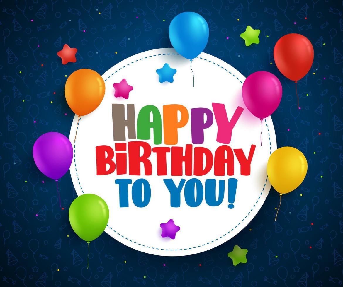 Happy birthday vector greetings with text in white space and colorful ...