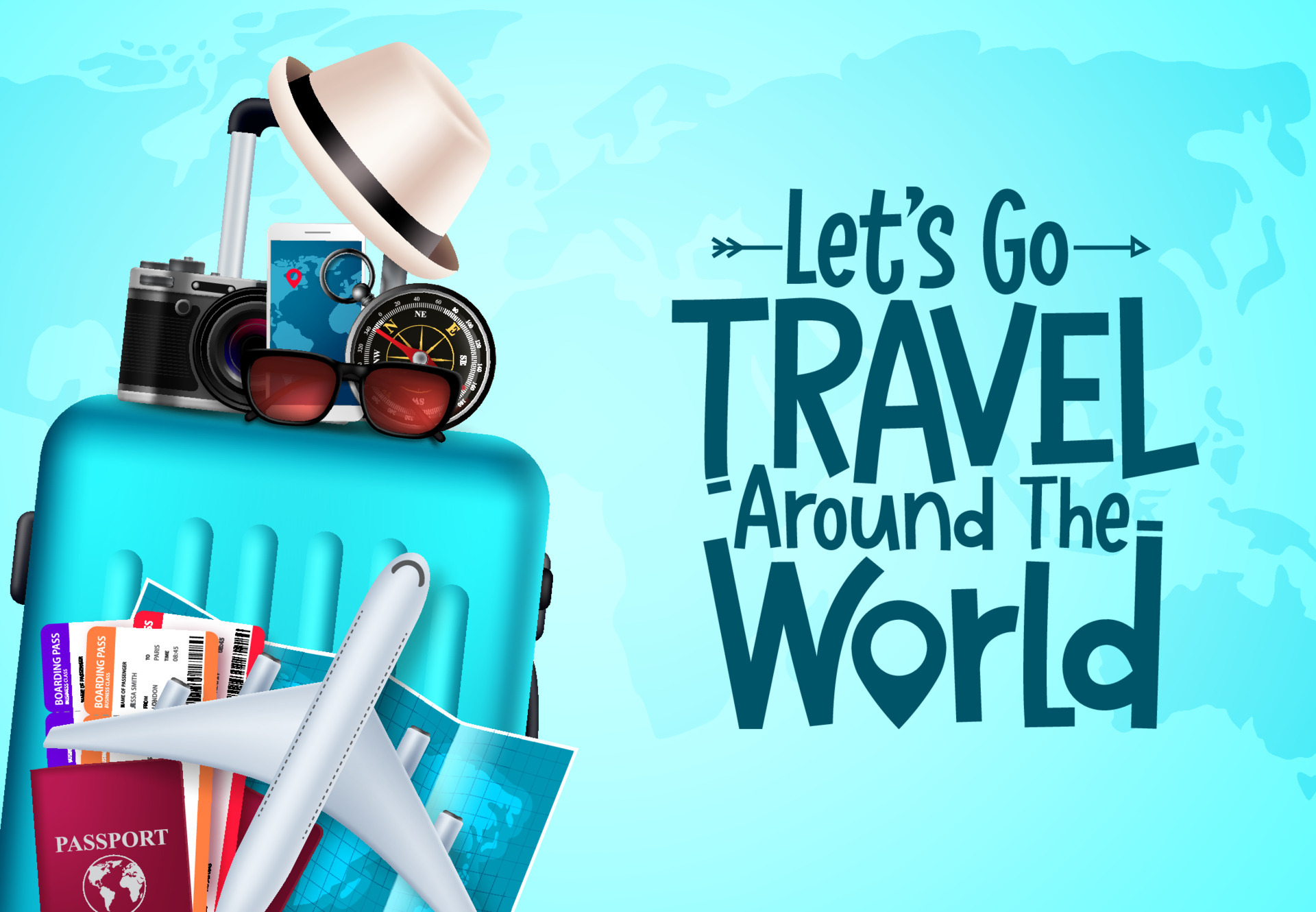 Travel vector background design. Let