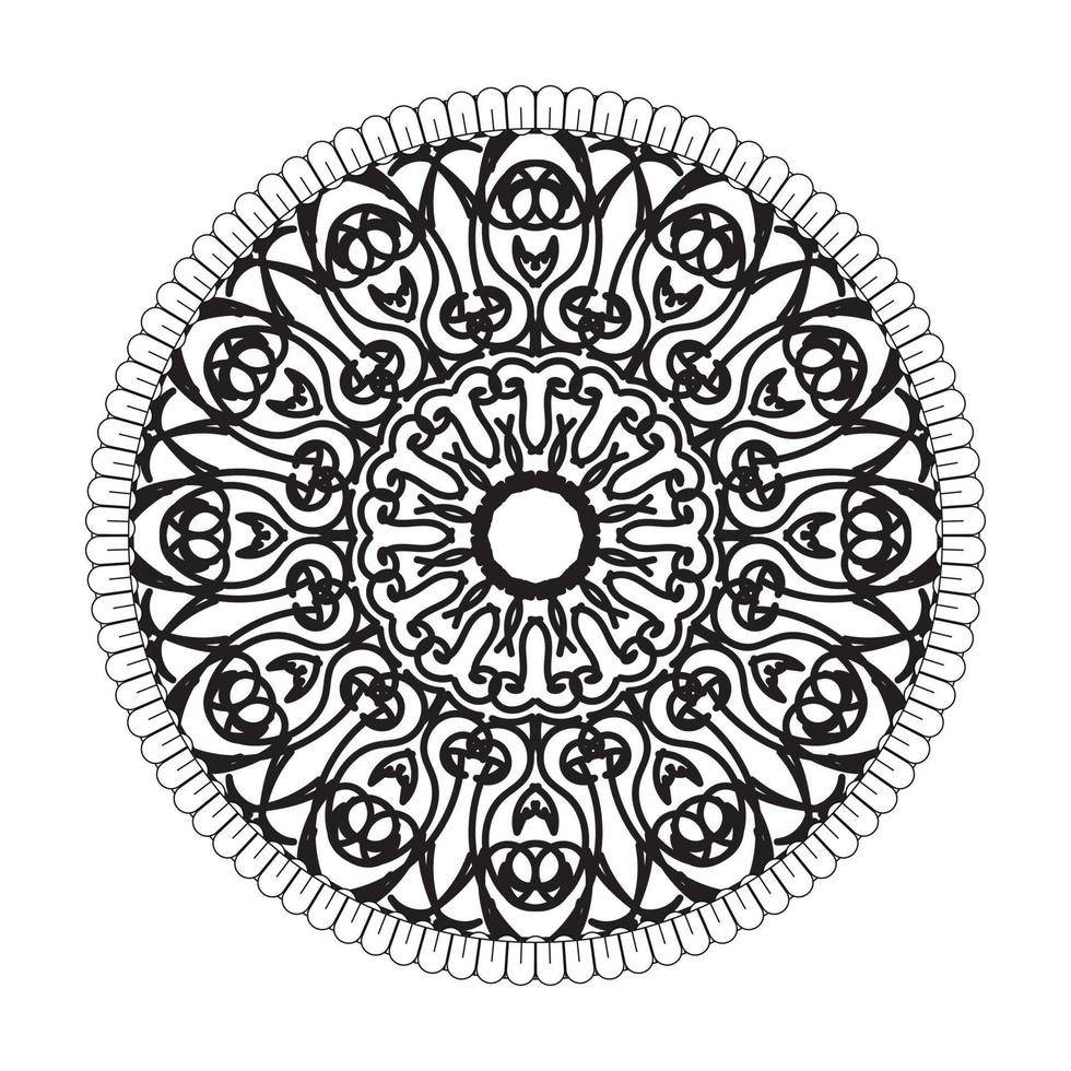 patrón circular en forma de mandala con flor para decoración de tatuaje de mandala de henna vector