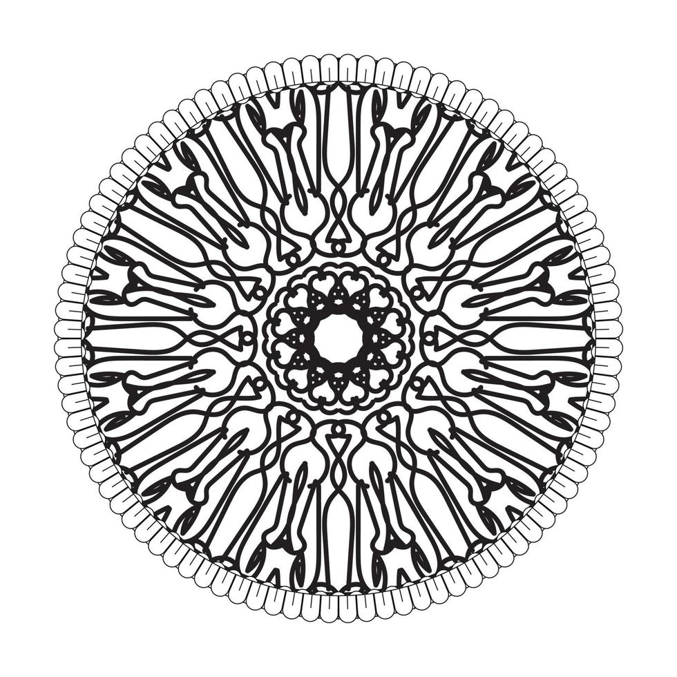 patrón circular en forma de mandala con flor para decoración de tatuaje de mandala de henna vector