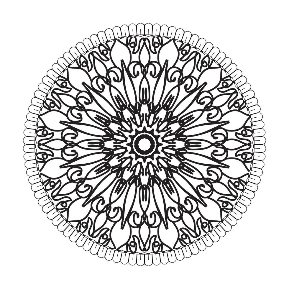 patrón circular en forma de mandala con flor para decoración de tatuaje de mandala de henna vector