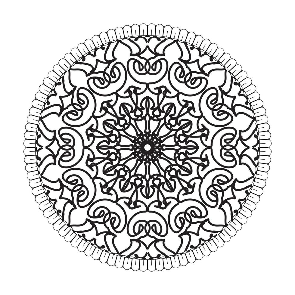 patrón circular en forma de mandala con flor para decoración de tatuaje de mandala de henna vector