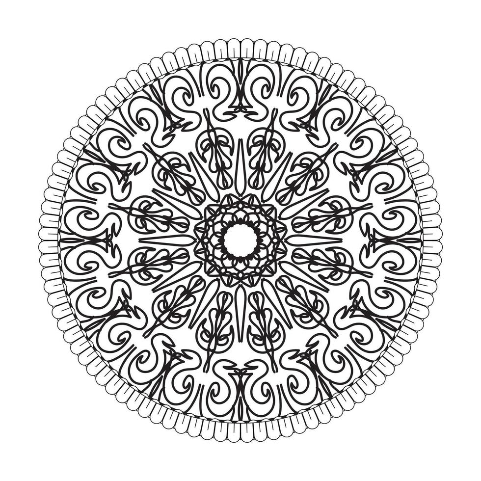 Circular pattern in the form of mandala with flower for henna mandala tattoo decoration vector