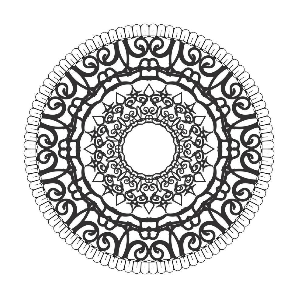 Circular pattern in the form of mandala with flower for henna mandala tattoo decoration vector