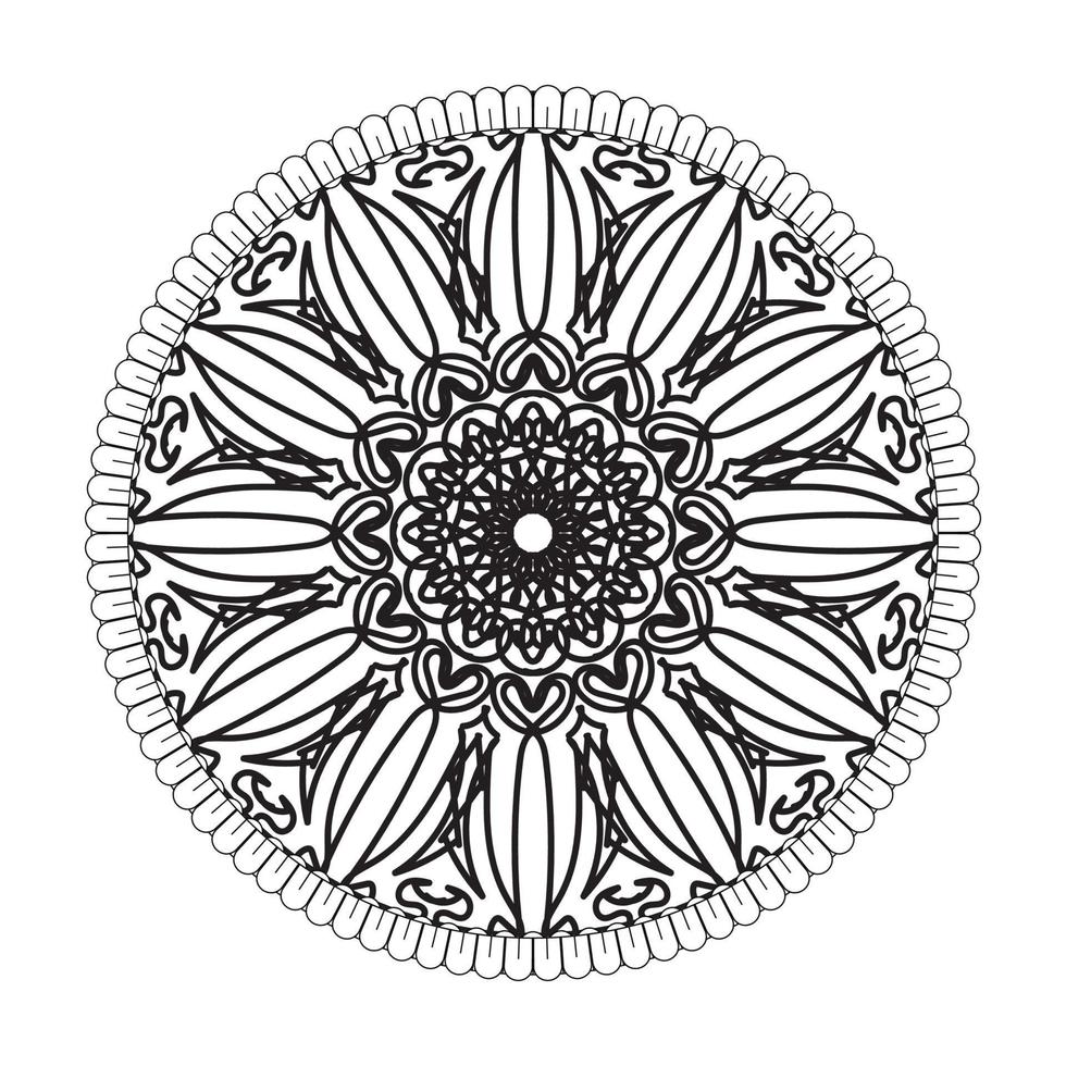 patrón circular en forma de mandala con flor para decoración de tatuaje de mandala de henna vector