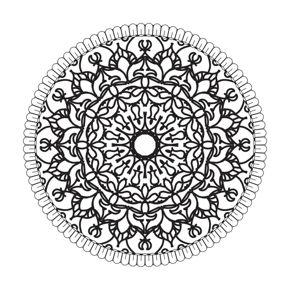 patrón circular en forma de mandala con flor para decoración de tatuaje de mandala de henna vector