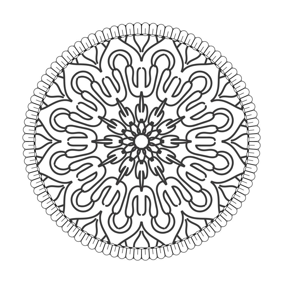 Circular pattern in the form of mandala with flower for henna mandala tattoo decoration vector