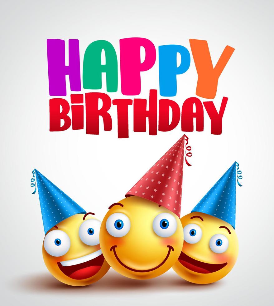 Happy birthday celebrant with happy friends, funny vector banner design