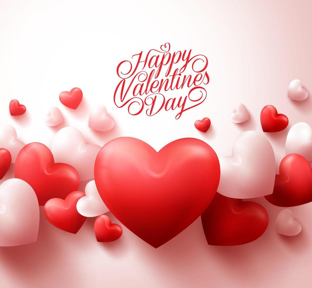 Happy Valentines Day Background with 3D Realistic Red Hearts and Typography Text in White Background. Vector Illustration 4929398 Vector Art at Vecteezy Happy Valentines Day Background with 3D Realistic Red Hearts and Typography Text in White Background. Vector Illustration 4929398 Vector Art at Vecteezy