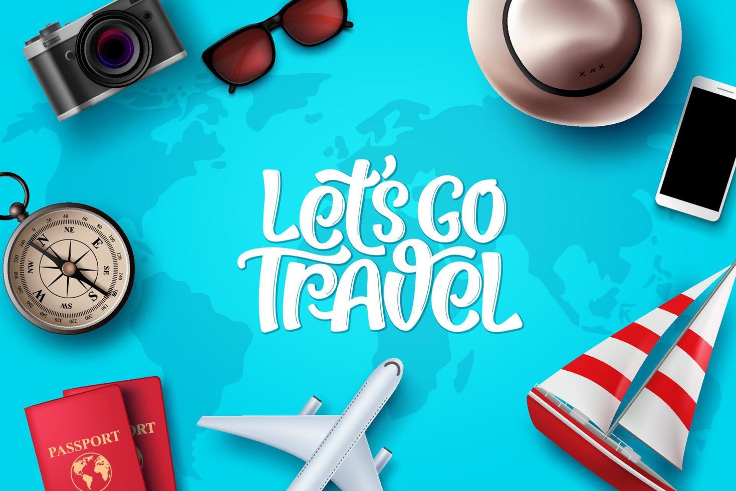 Premium Vector  Let's go travel background