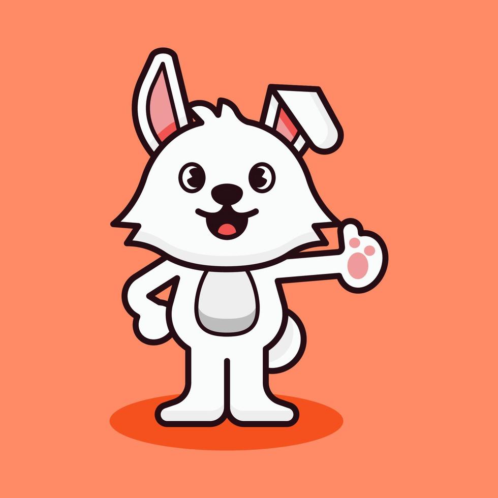 Rabbit Good Thumbs Up Illustration vector