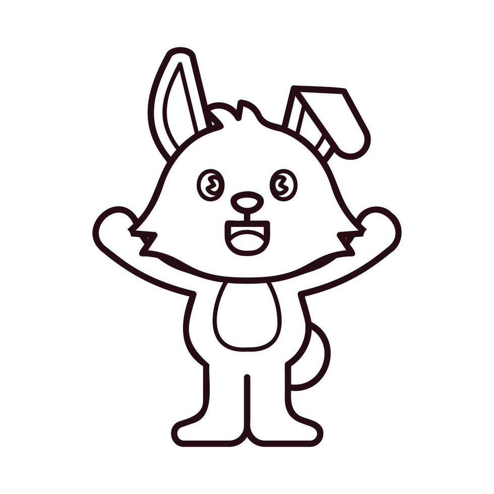 Rabbit Welcome Pose Coloring Pages vector