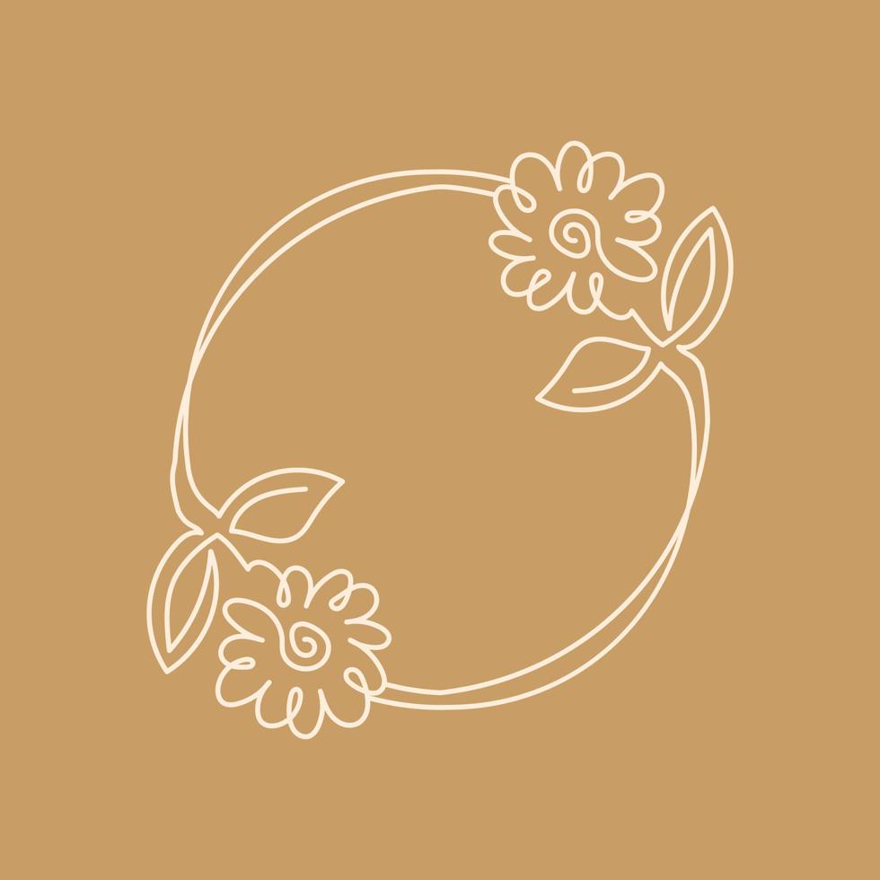 Flower Wreath Frames Logo Illustration vector