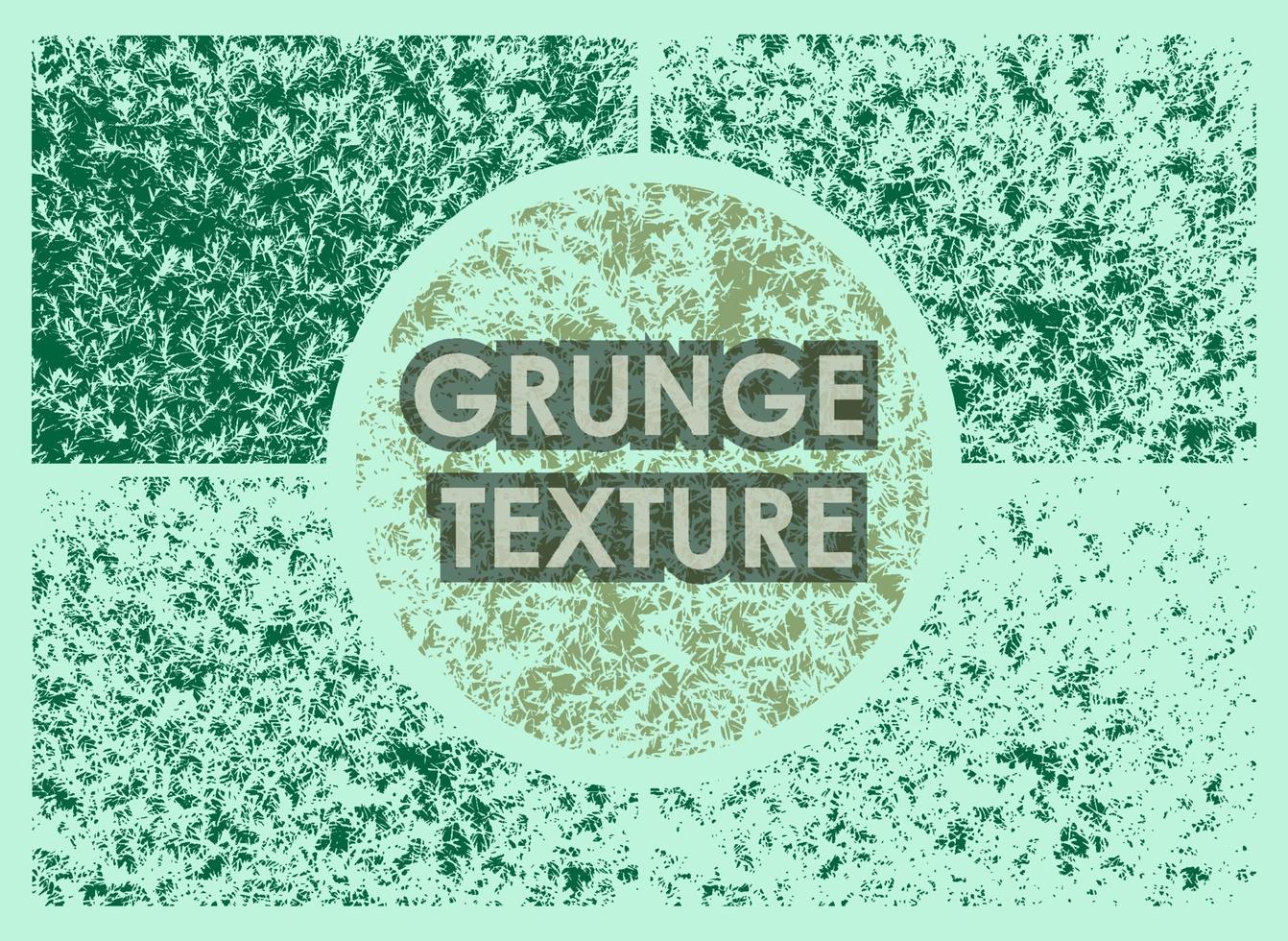 set of evergreen juniper grunge textures with different number of spots on transparent background. Texture of old poster background. Vector
